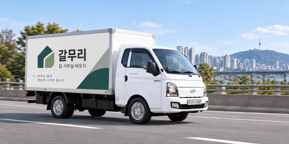 갈무리 작업 차량 — 유품정리 과정을 그린 그림(명륜4가)